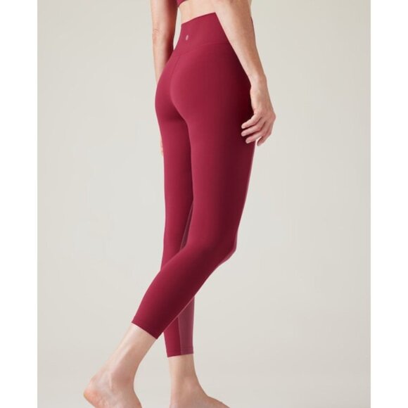 Athleta M Transcend Color Block 7/8 Tight Leggings Women’s Medium Berry Rose - Picture 3 of 5